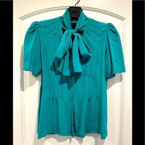 Green, silk blouse by Derek Lam (Made in Italy) Small